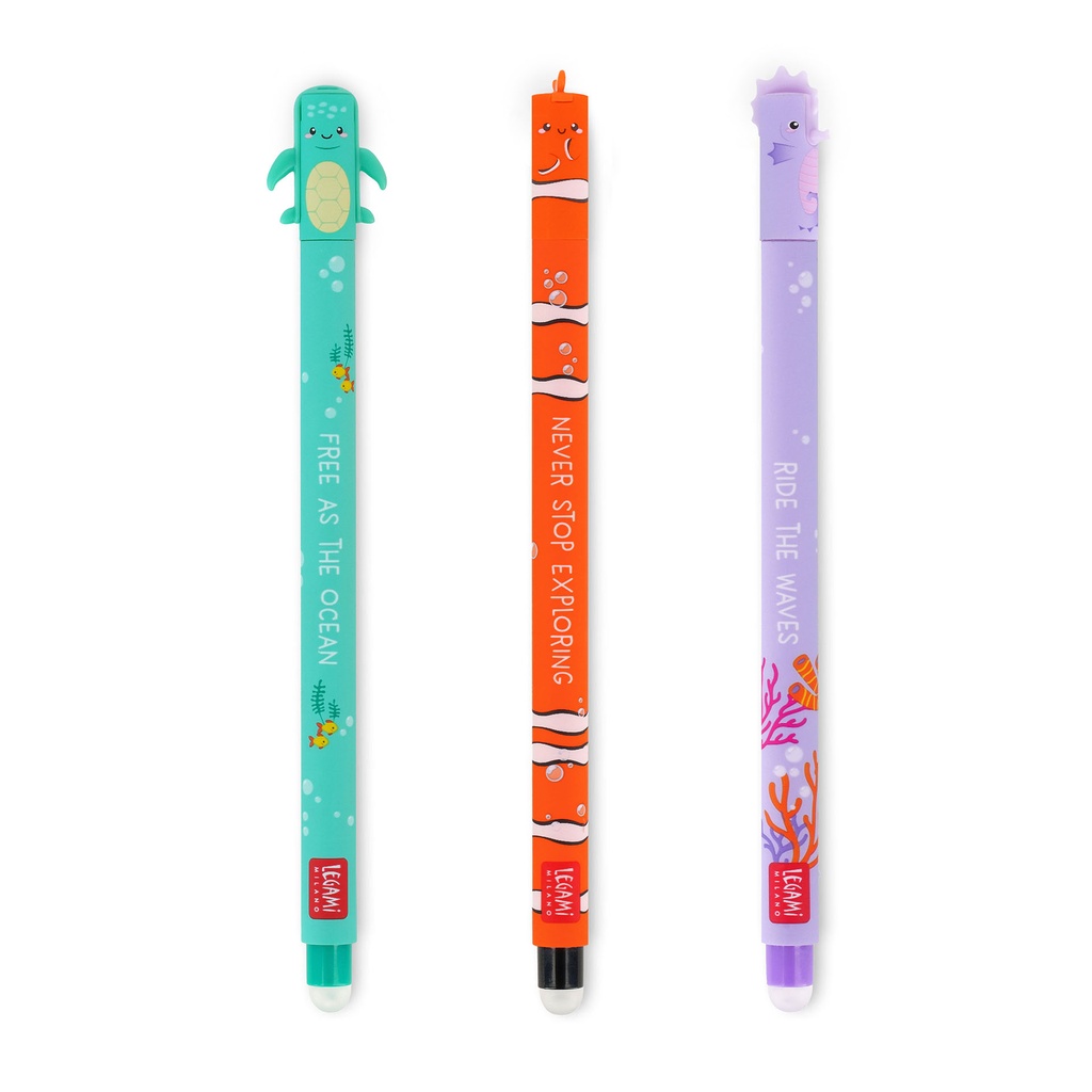 Legami | Balpen Set of 3 erasable gel pens - Under The Sea