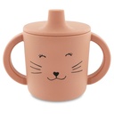 DRINKBEKER, 200ml, Sippy cup, Cat Mealtime, roze, kop kat, siliconen