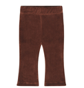 Dirkje | Flared Broek Girls Velours Bruin  