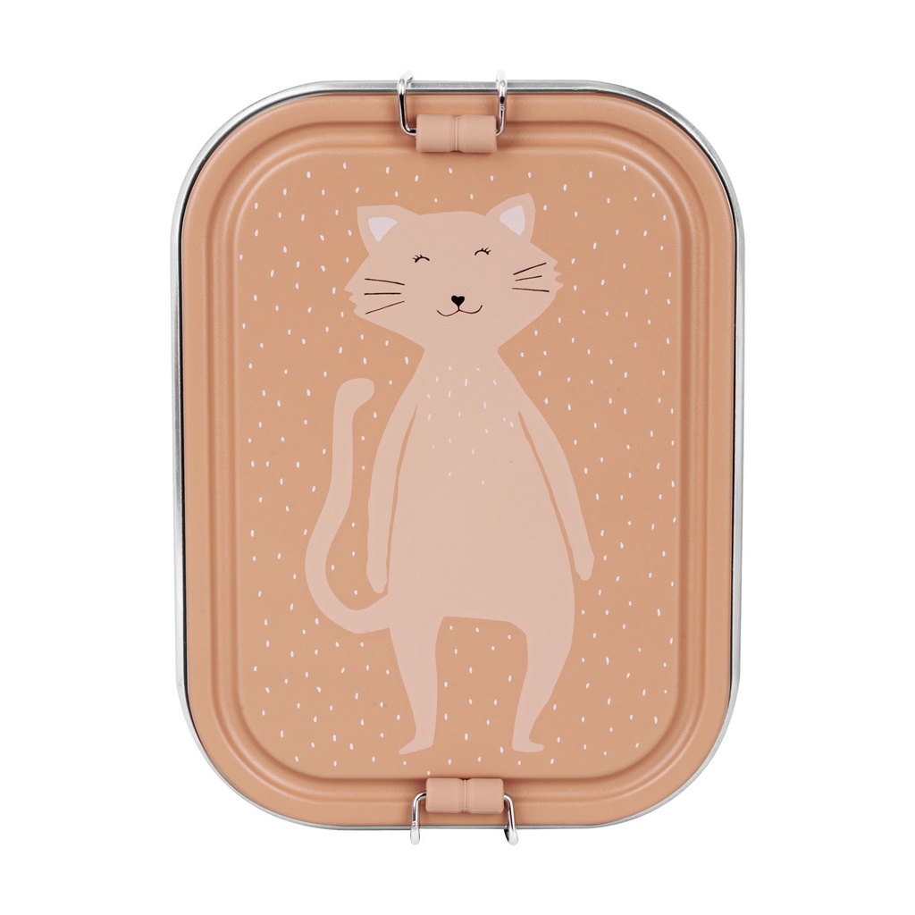 BROODDOOS, Mrs. cat, Lunch Box Large, poes, RVS, 15x6x20cm onderverdeling 