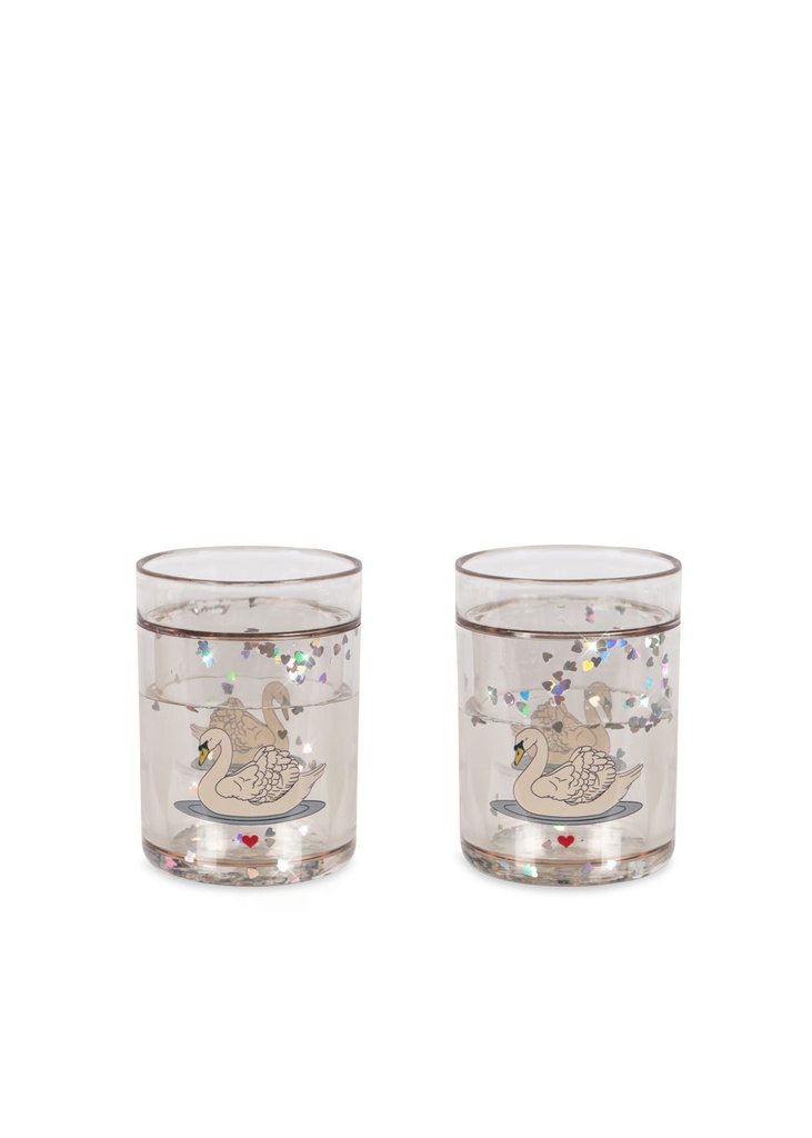 Konges Slojd | Drinkbeker Glitter Cups Swan Off White