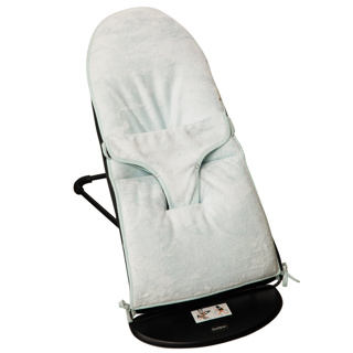 INLEGKUSSEN, Timboo, riviera blue, vr relax Babybjorn Balance soft/ Bliss, 40x76cm, met gordelopeningen