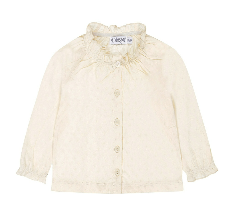 Dirkje | Blouse Girls Opstaand Kraagje Off White