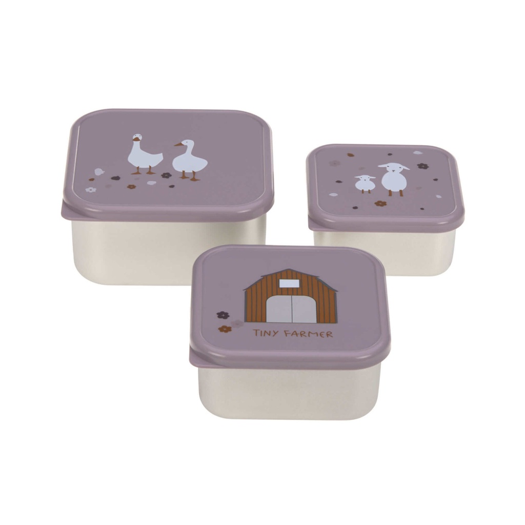 Laessig | Bewaarpotje Stainless Steel Tiny Farmer Lilac  3-pack