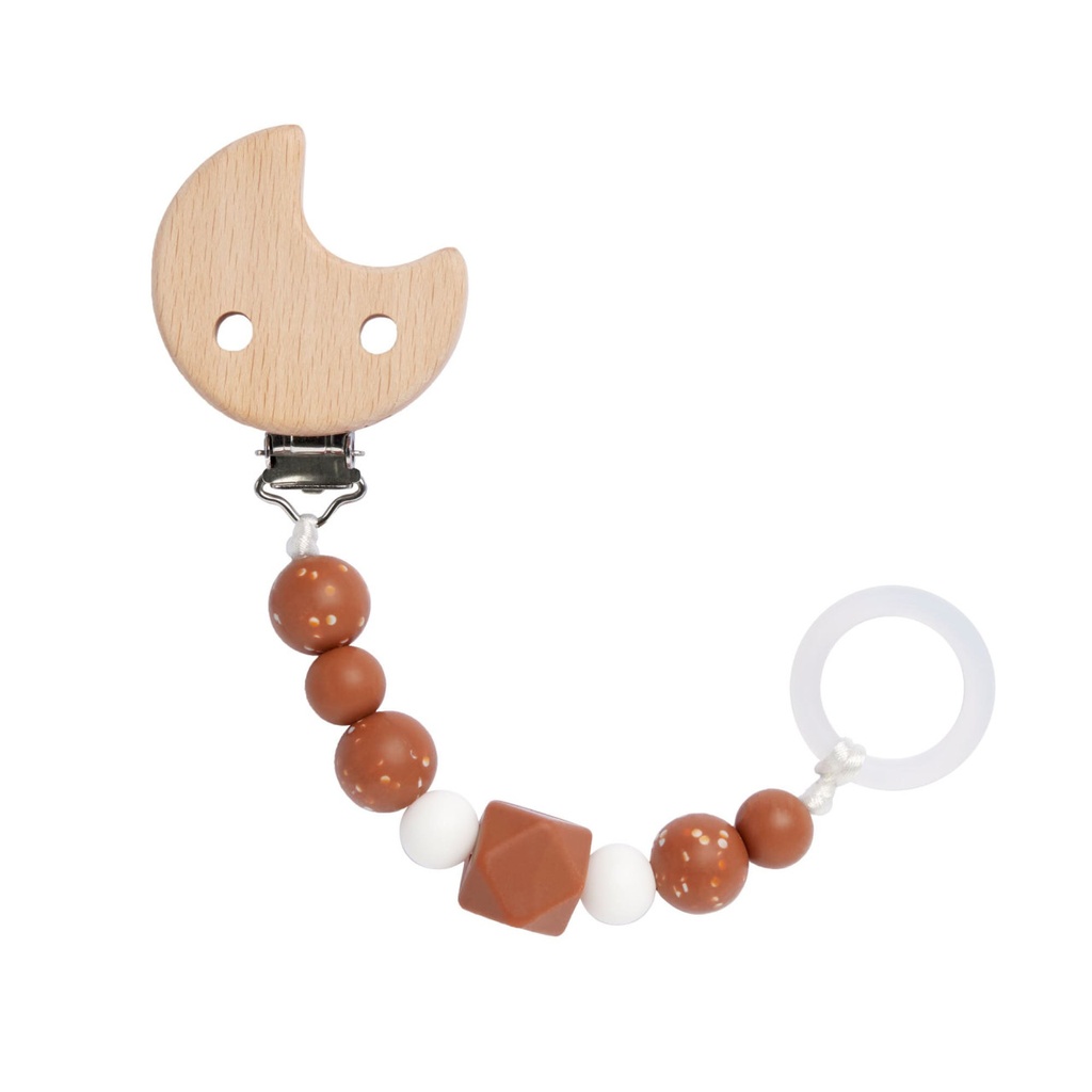 Laessig | Fopspeenketting Wood/Siliconen Moon Rust