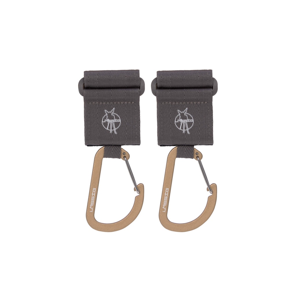 Laessig | Wandelwagenhaak Stroller Hooks Carabiner Cas Anthracite 2-pack