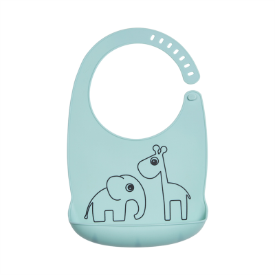 SLABBETJE, Silicone Bib, Deer Friends, blue, siliconen, 19x27cm, met kruimelv., waterdicht, 1 stuk(s), 2024