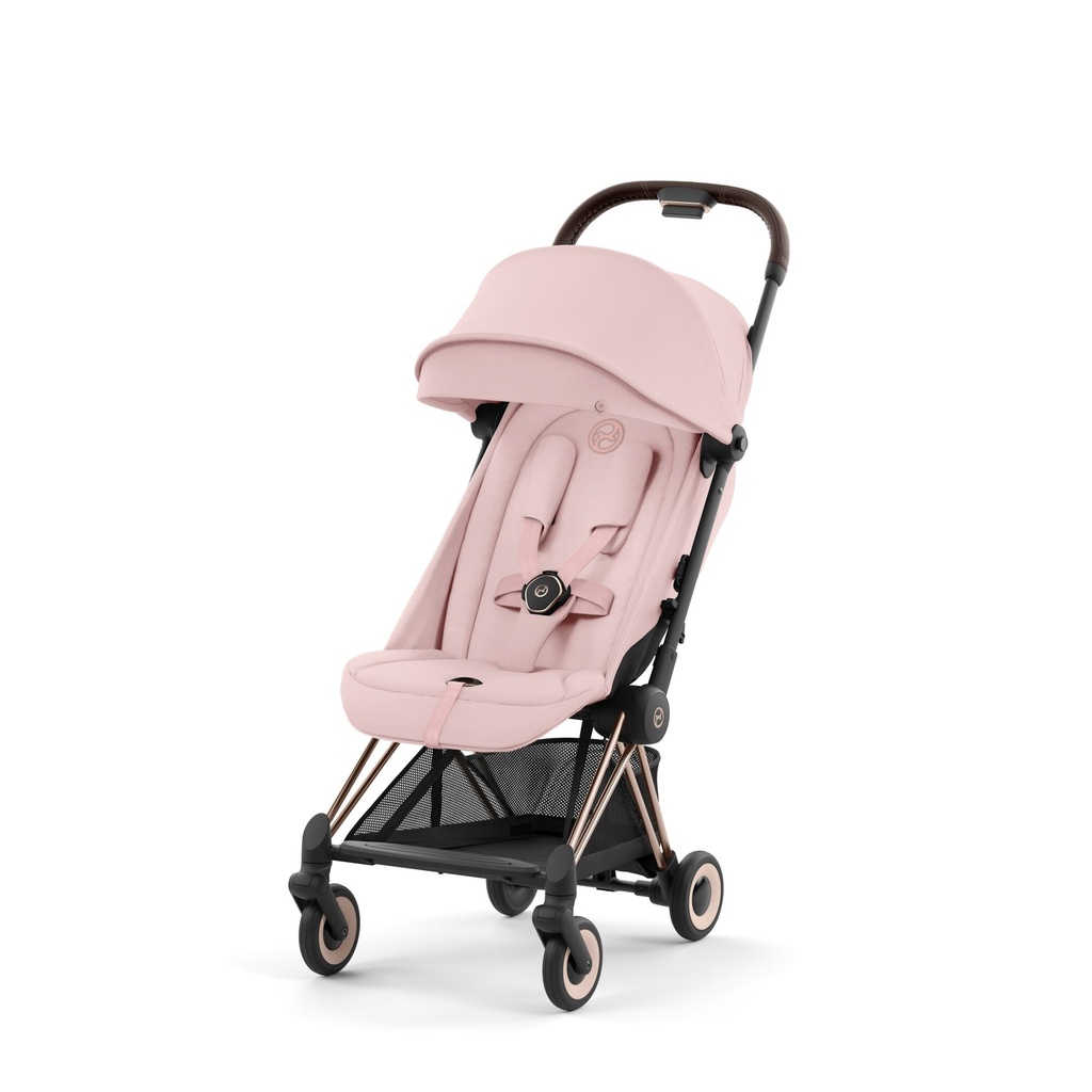 BUGGY, Coya, rosegold - peach pink, rosegold alu frame, zwenkwielen, comp gr 0+, +boodschappenm, vierwieler, 2023