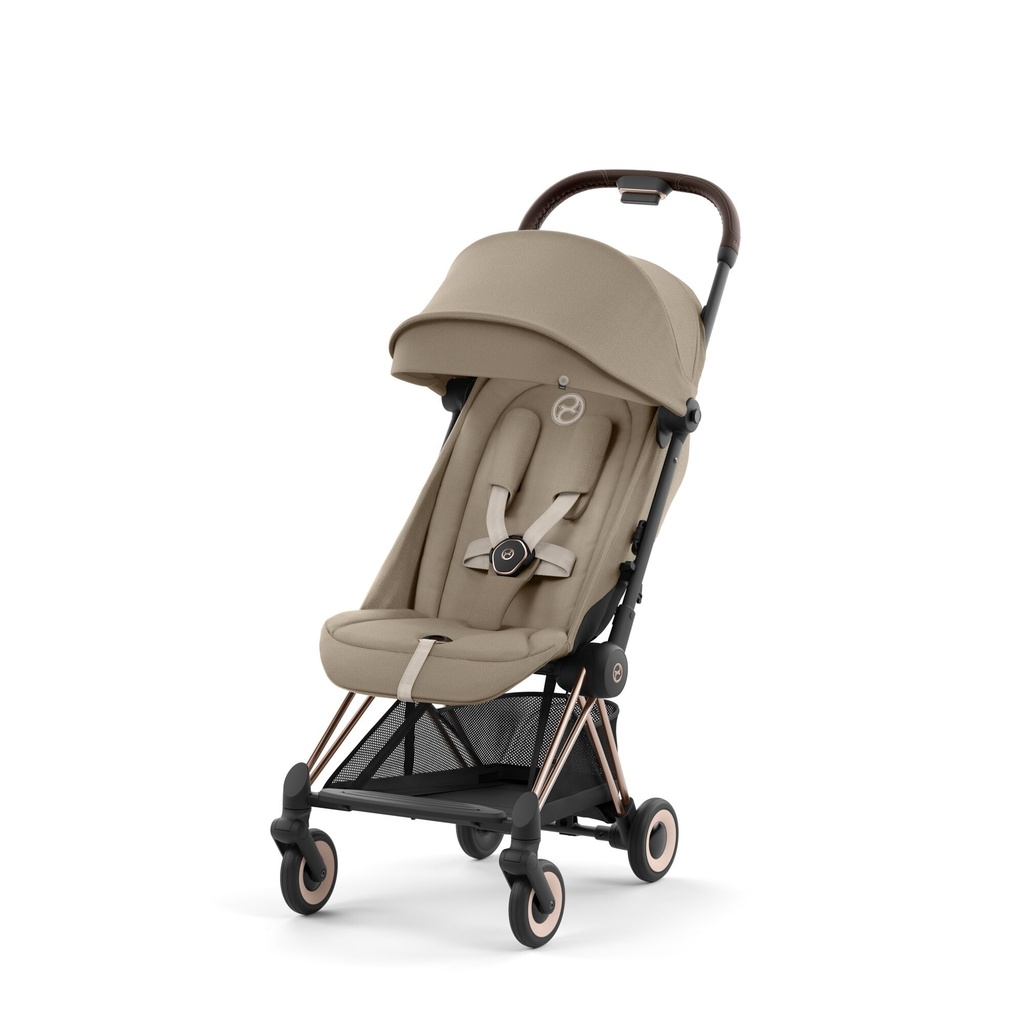 BUGGY, Coya, rosegold - cozy beige, rosegold alu frame, zwenkwielen, comp gr 0+, +boodschappenm, vierwieler, 2024