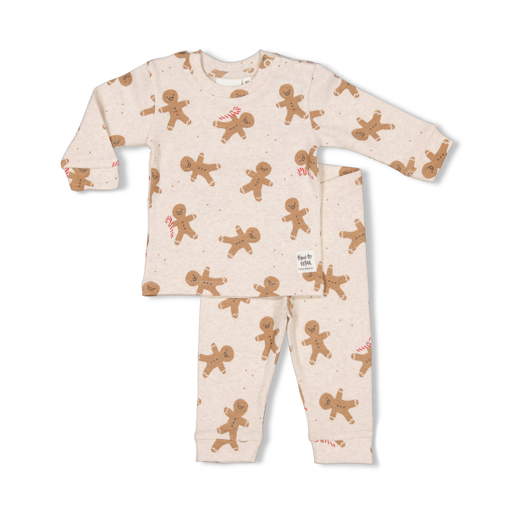 Feetje | Pyjama 2-delig Casey Cookie Offwhite Melange - Premium Sleepwear by Feetje  