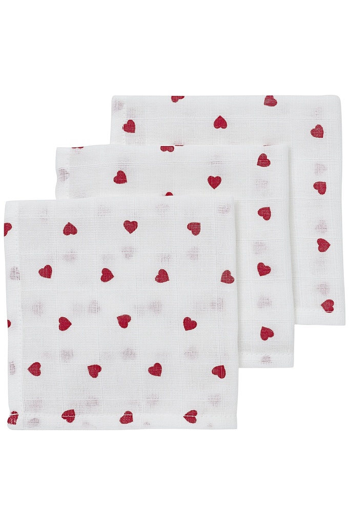 Meyco | Monddoekje Sweet Heart  Red 30x30cm 3-pack