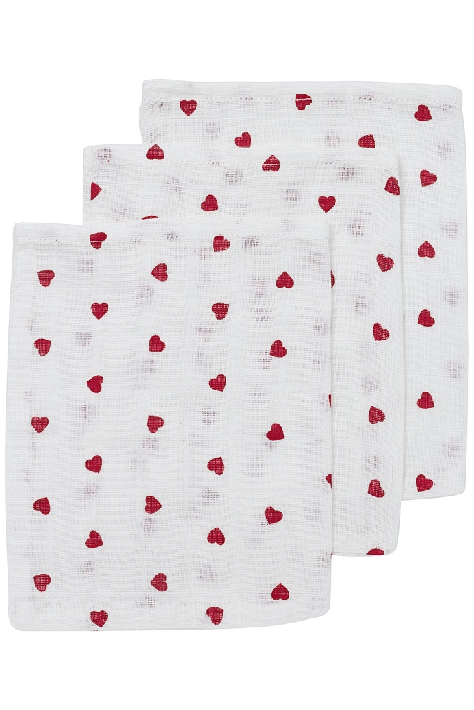 Meyco | Washandjes Sweet Heart Red 20x17cm 3-pack