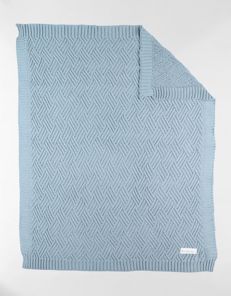 Noukies | Deken Wieg Tricot Ice Blue 75x100cm