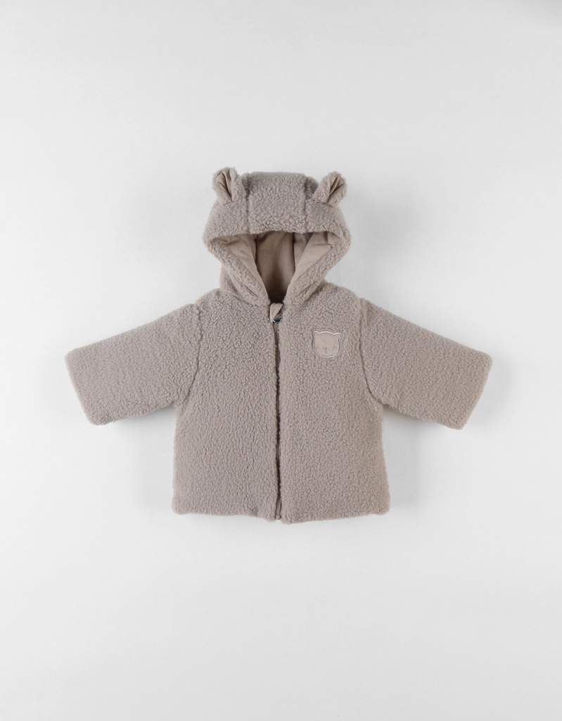 Noukies | Jas Groloudoux Sherpa Kap Met Oortjes Beige