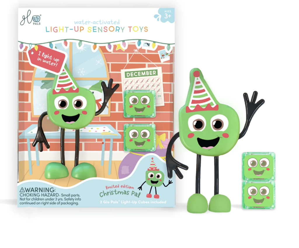 Glo Pals | Badspeelgoed Light Up Cubes Christmas Pal | limited edition |1 Figuur + 2 Cubes groen +36M 