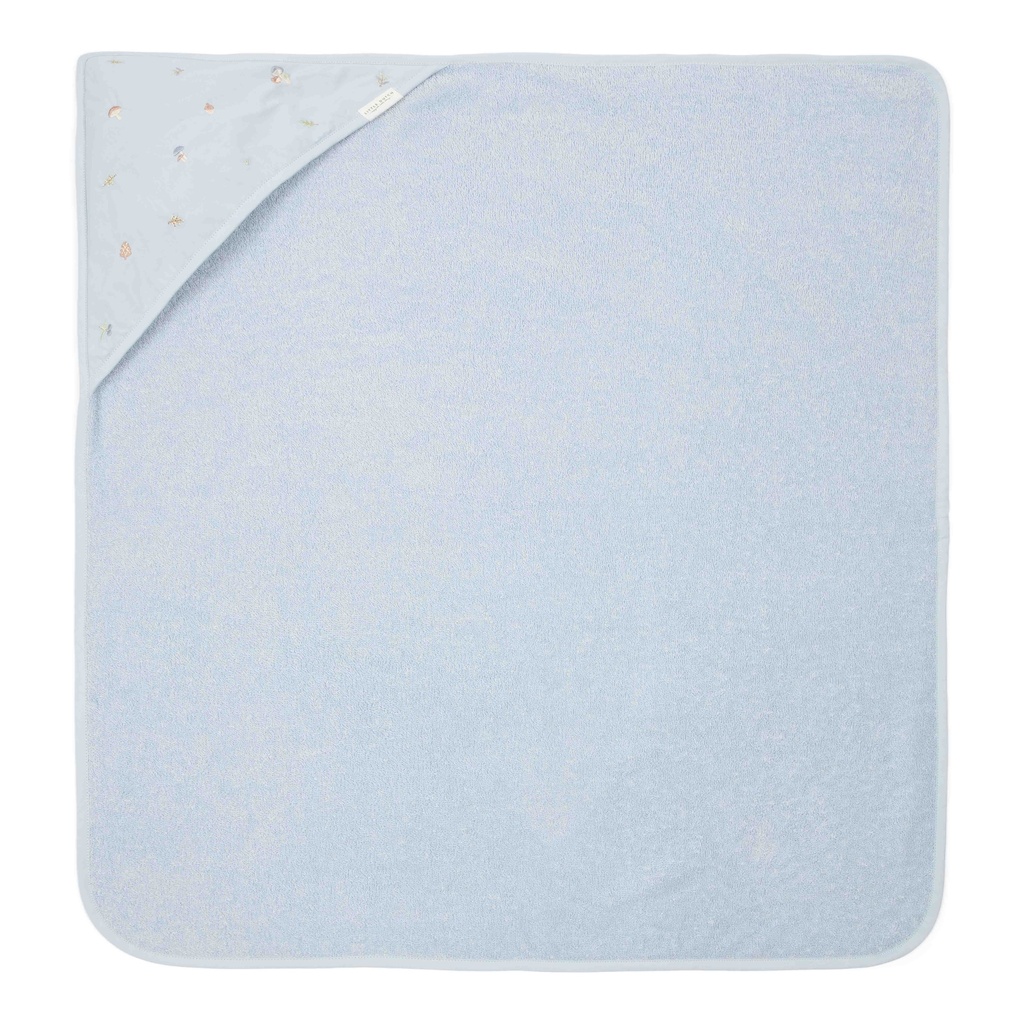 Little Dutch | Badcape Pure Blue Geborduurd 75x75cm