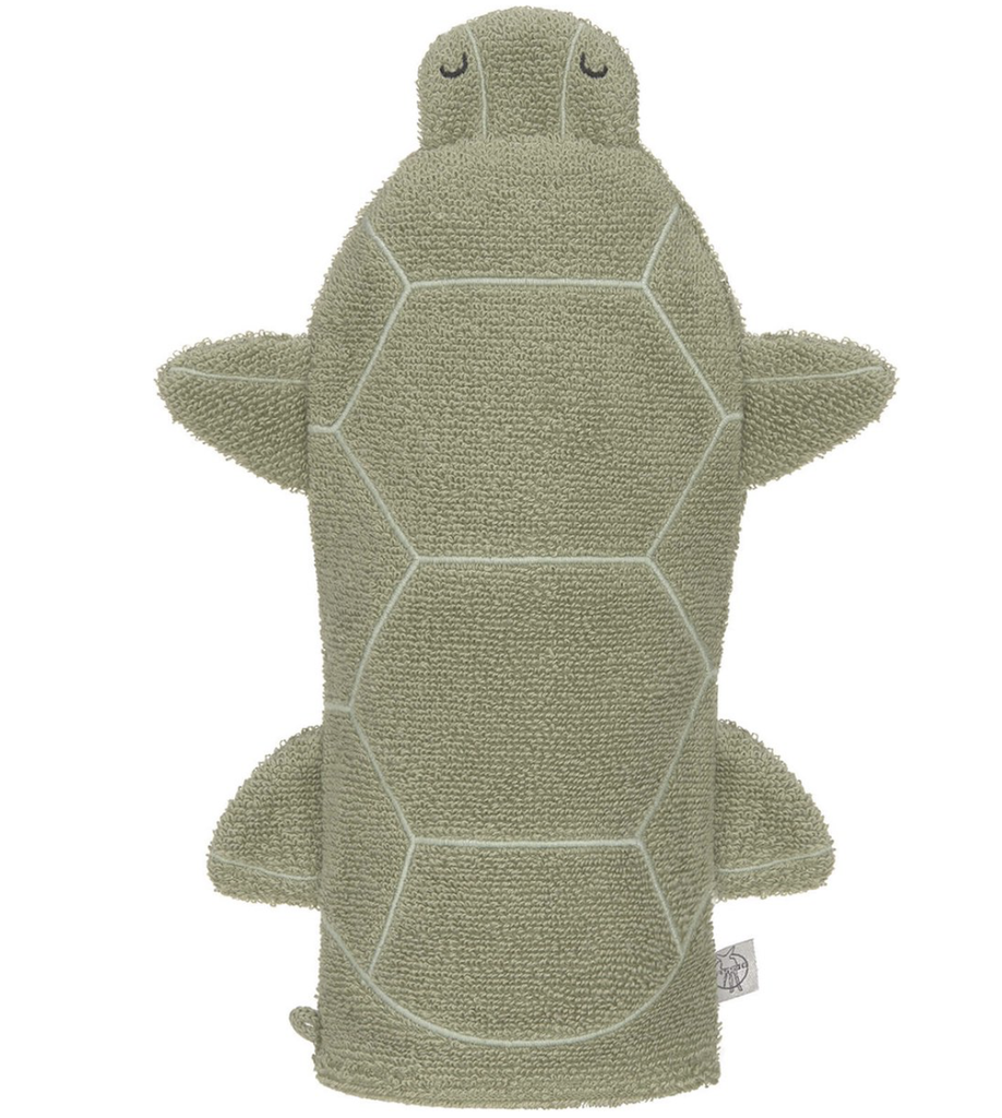 Laessig | Washandje Play Wash Glove Turtle Badstof Groen