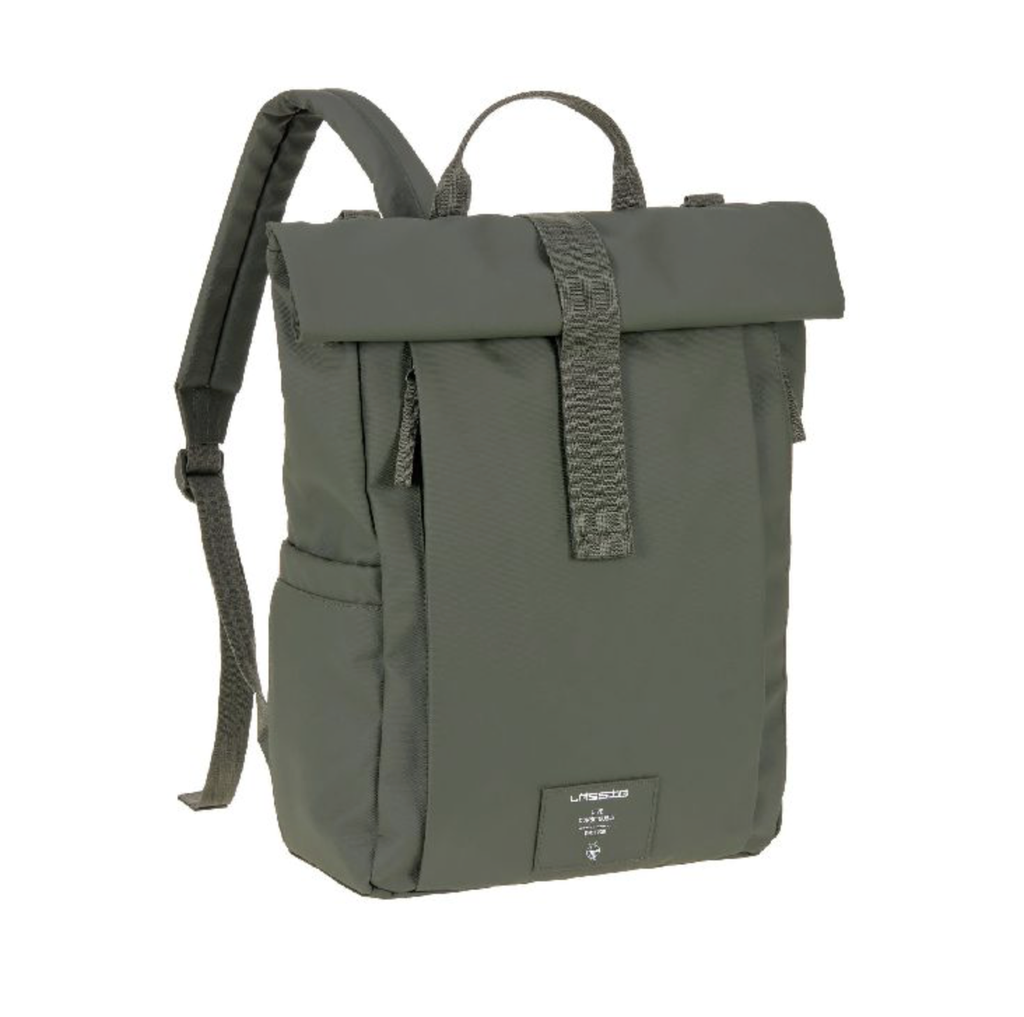 VERZORGINGSTAS, Rolltop Up Backpack, olive, Green Label, polyester, +luiermat, +isoth flessenh, 2023