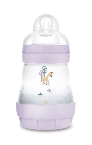 BREEDHALSFLES, PP, 160 ml, Matt, lilac, Anti-Colic, paars, silic. speen, 0m+, 1 stuk(s), Easy Start, fles, 2023/2024