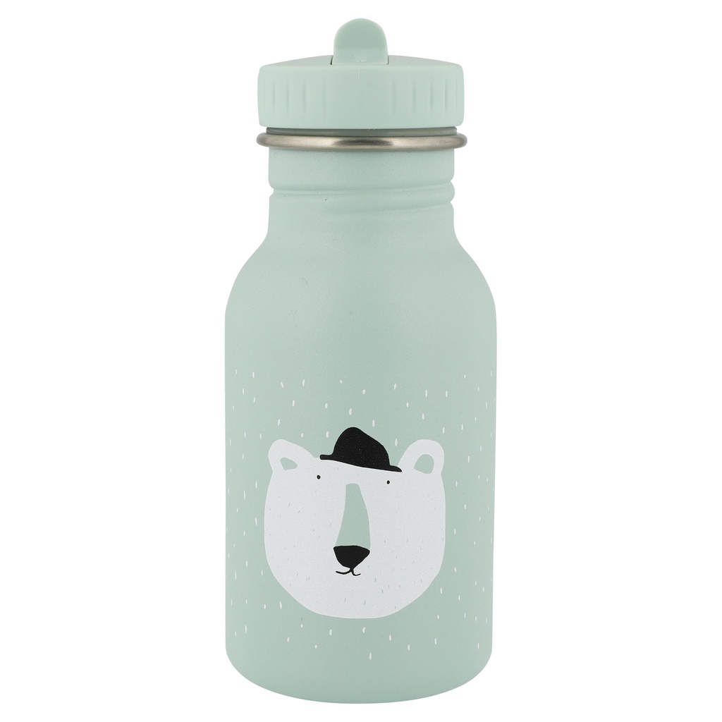 DRINKBEKER, 350ml, Mr. Polar Bear, soft mint, uni/pr ijsbeer, aluminium, deksel, drinktuit, drinkfles, School (040)