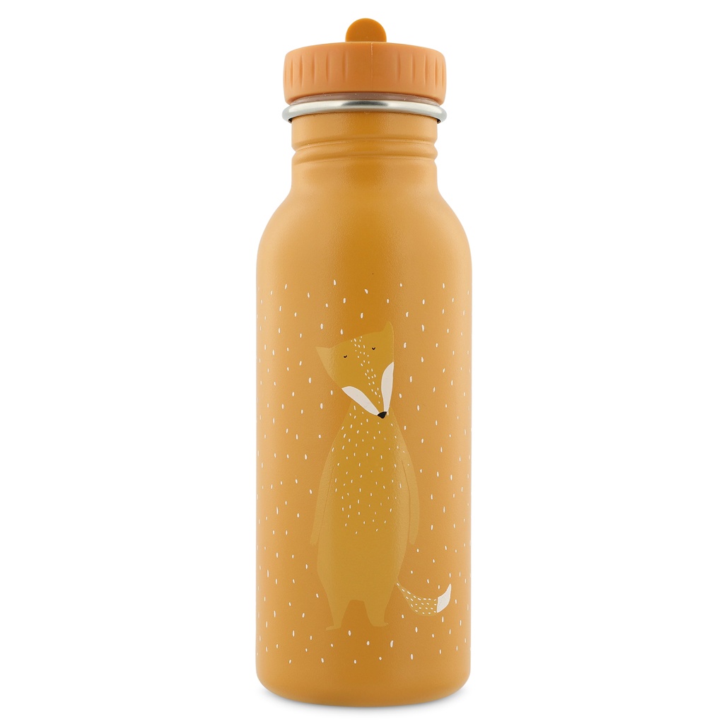 DRINKBEKER, 500ml, Mr. Fox, rusty orange, uni/print vos, alu, deksel, drinktuit, drinkfles, School (041)