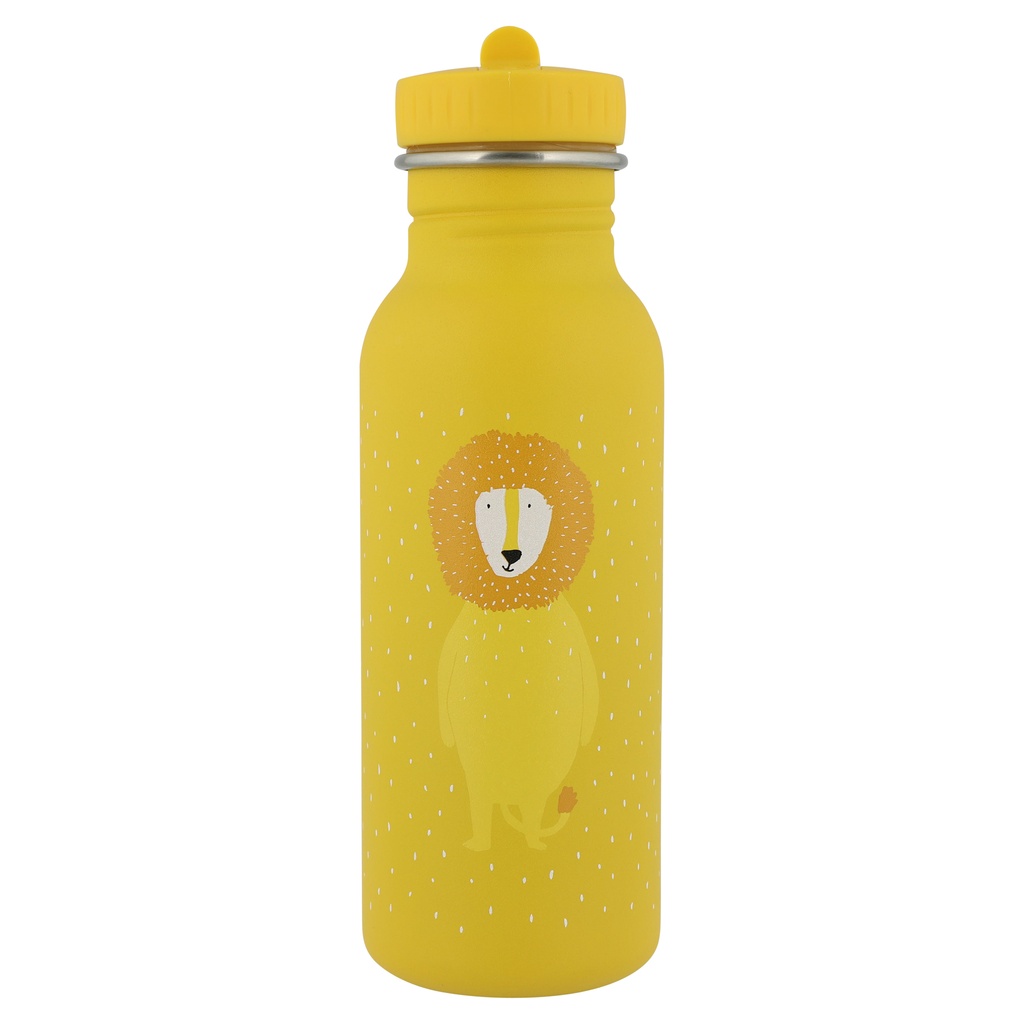 DRINKBEKER, 500ml, Mr. Lion, bright yellow, uni/print leeuw, alu, deksel, drinktuit, drinkfles, School (041)