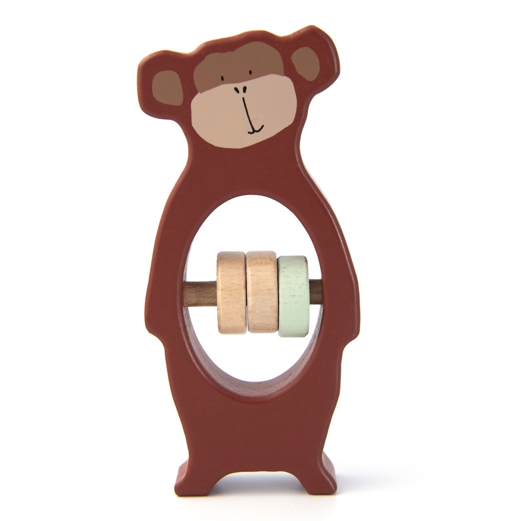 Trixie | Houten Rammelaar Mr. Monkey Bruin 11x6x1.5cm