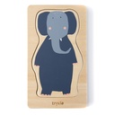 Trixie | Puzzel Houten 4-lagen dierenpuzzel Multikleur 18x11x3cm