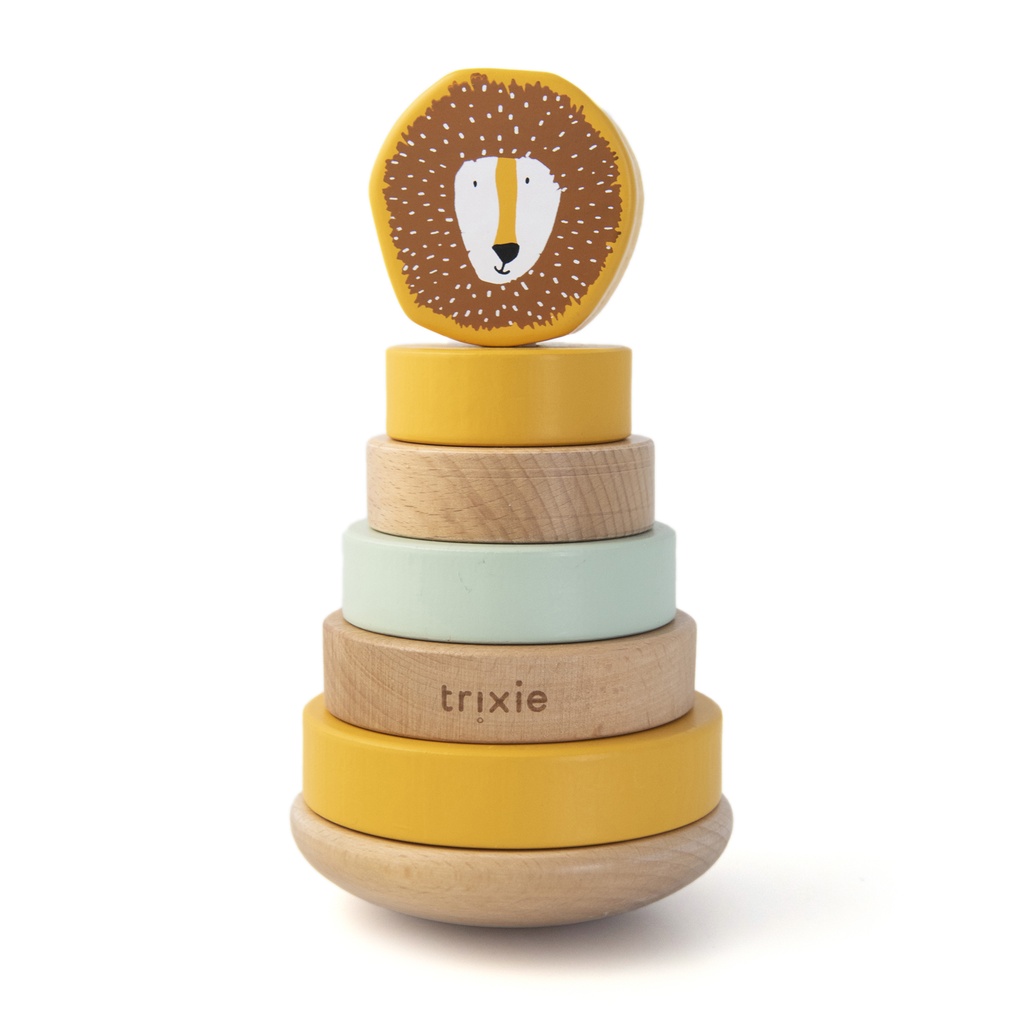 Trixie | Houten Stapeltoren Mr. Lion Geel 10x10x19cm