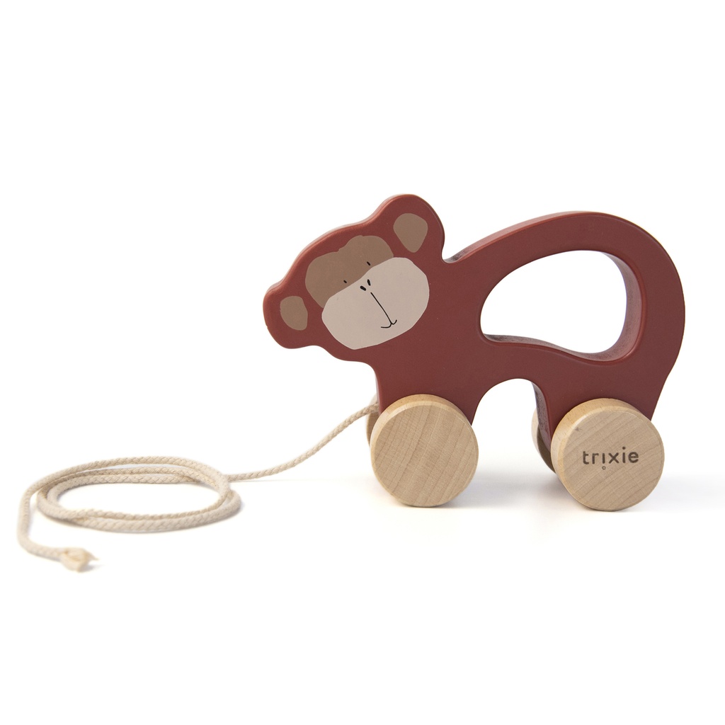 Trixie | Houten Trekspeeltje Mr. Monkey Bruin 10x15x6cm