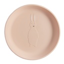 PLAT BORD, Plate, Mrs. Rabbit, rond, roze, kop konijn, siliconen, 1 stuk(s), bord, Mealtime, 2023-2024