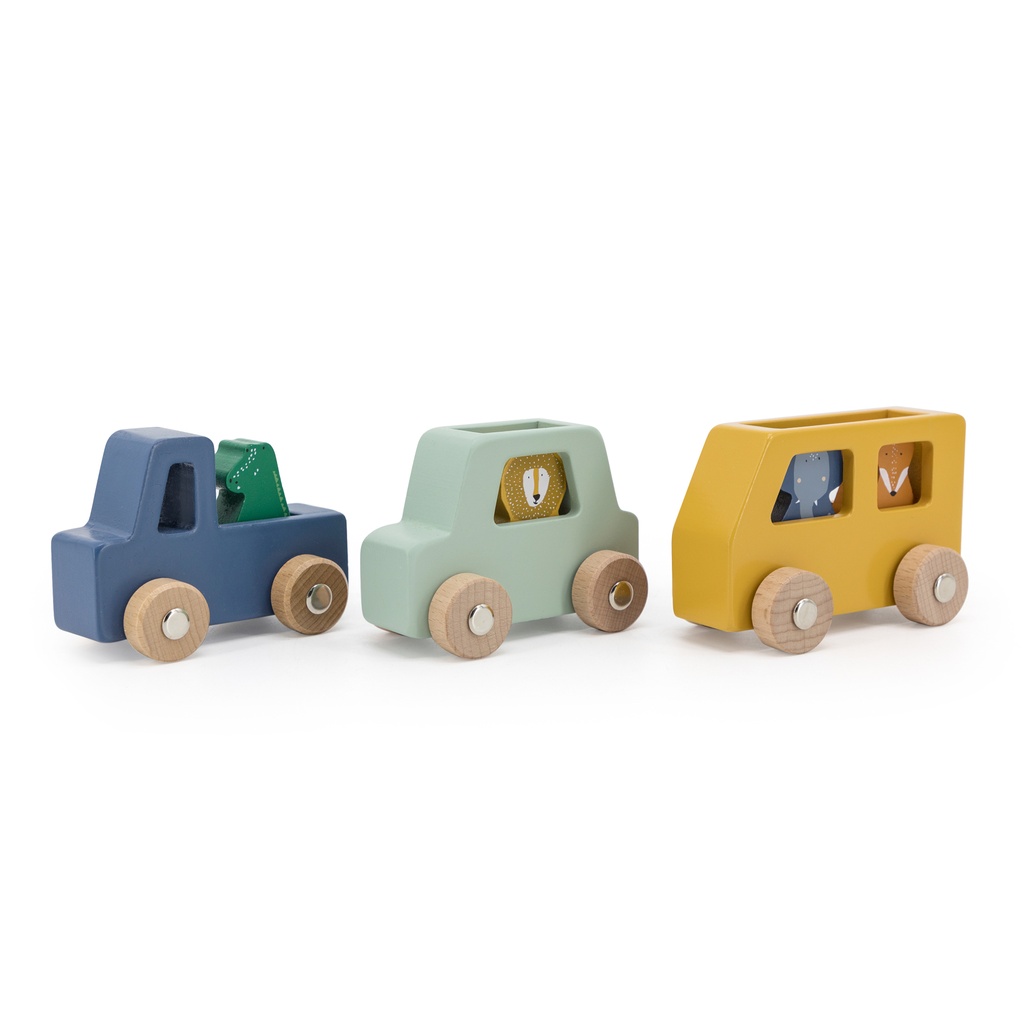 Trixie | Auto Animal Car Set Geel/Groen/Blauw 