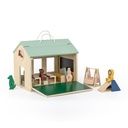 Trixie | Poppenhuis Houten School Met Accessoires Multikleur 31x21x25cm