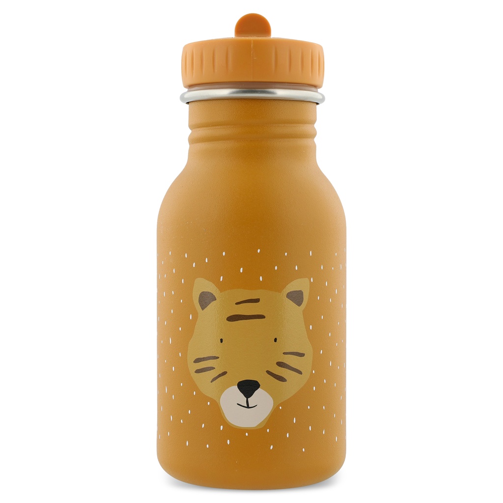 DRINKBEKER, 350ml, Mr. Tiger, uni/print tijger, aluminium, deksel, drinktuit, drinkfles, School (040)