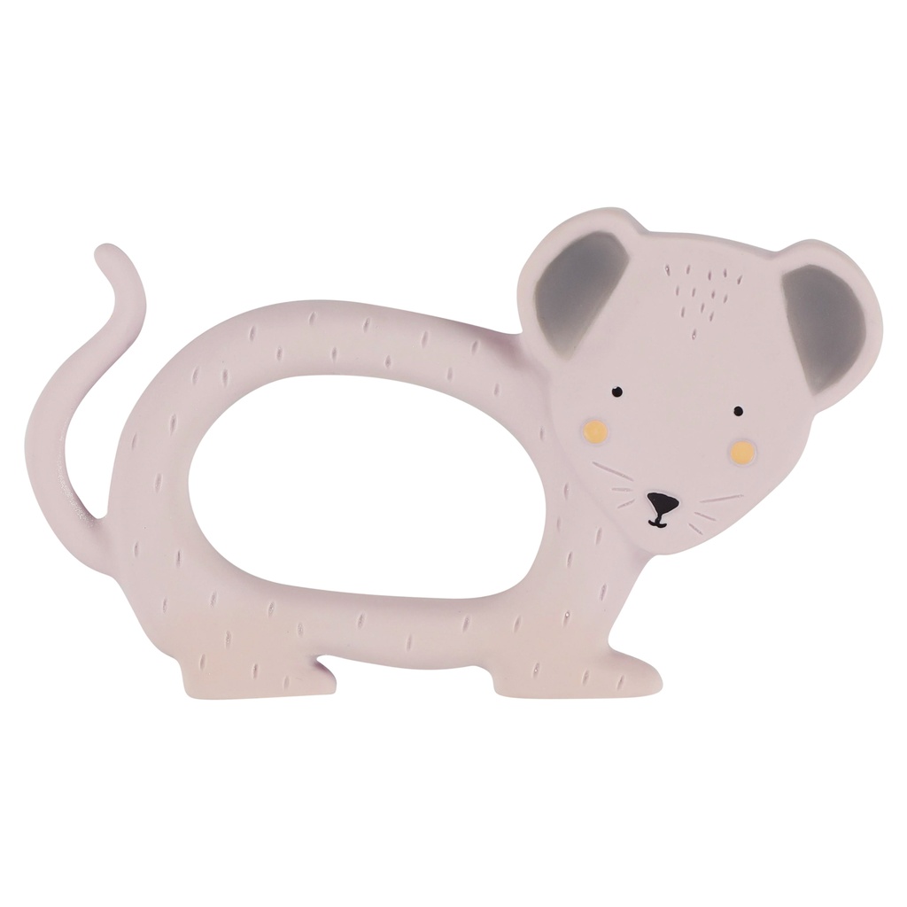 BIJTRING, Mrs. Mouse, Natural rubber grasping toy, paars, uni, muis, vanaf 0 maand, Playtime (037), 2023-2024