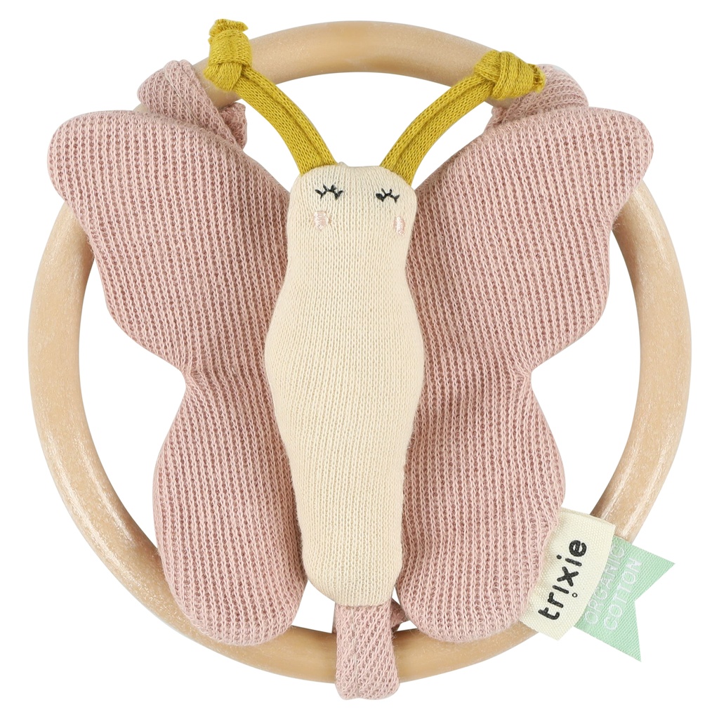 Trixie | Rammelaar Rattle Butterfly roze/ecru 