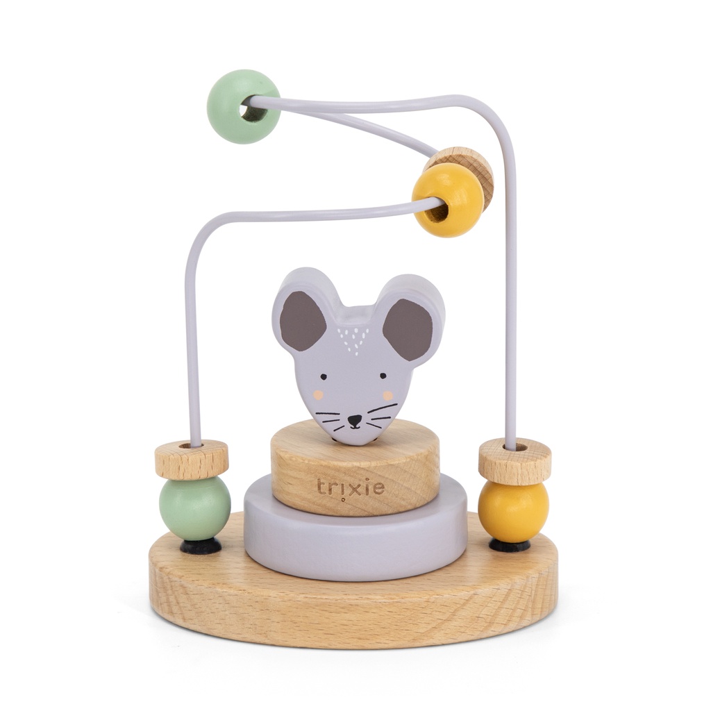 Trixie | Houten Kralenframe Mrs. Mouse Paars 15.4x10.8x24.4cm