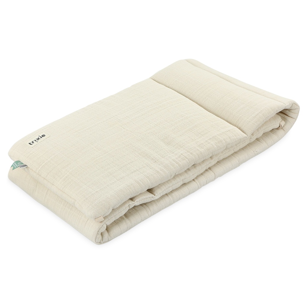 TOCHTKUSSEN, Bliss beige, 30x180cm, uni in tetra, linten, bio katoen, vr babybed/park, (011), 2023-2024