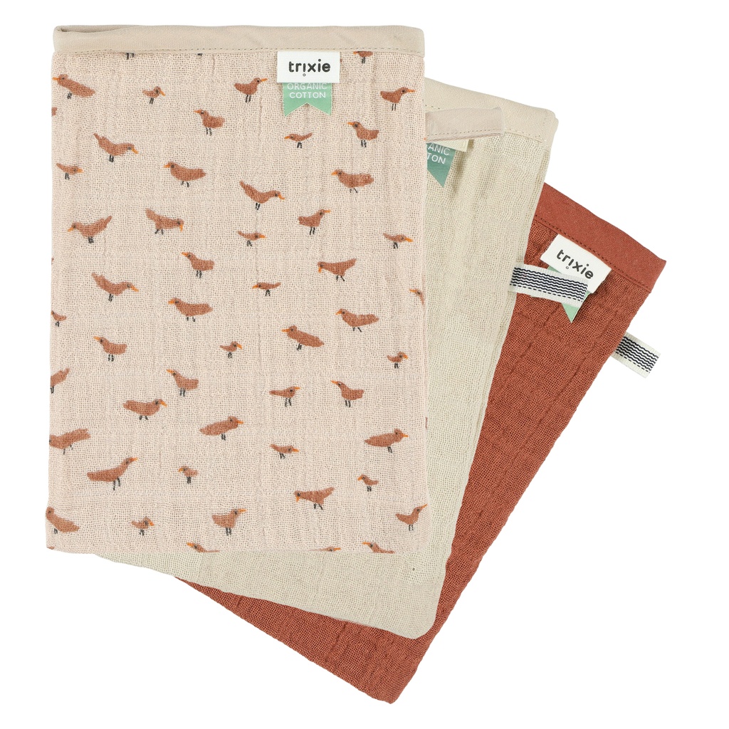 Trixie | Tetra Washandjes 3-Pack Mix Babbling Birds 20x14x0cm