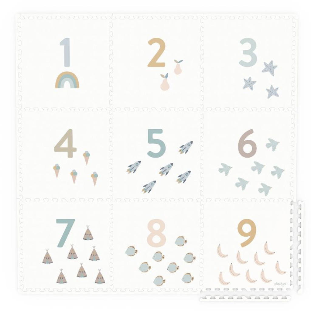 PUZZELMAT, EEVAA, numbers, 2 in 1 Puzzle Mat & Storage Box, aop nummer/aop motief, kunststof, vanaf 0 maand