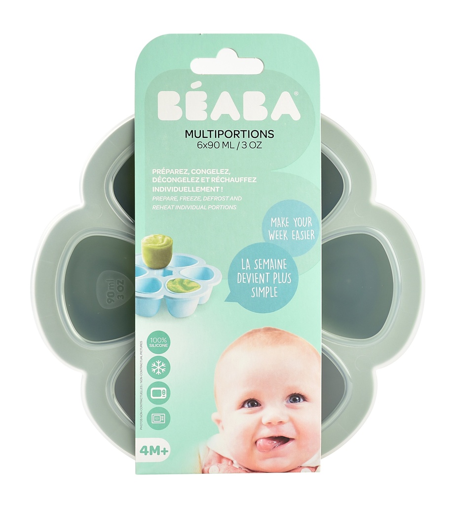 Béaba | Bewaarpotje Multi Portions Beaba grijs/groen 6x90ml   