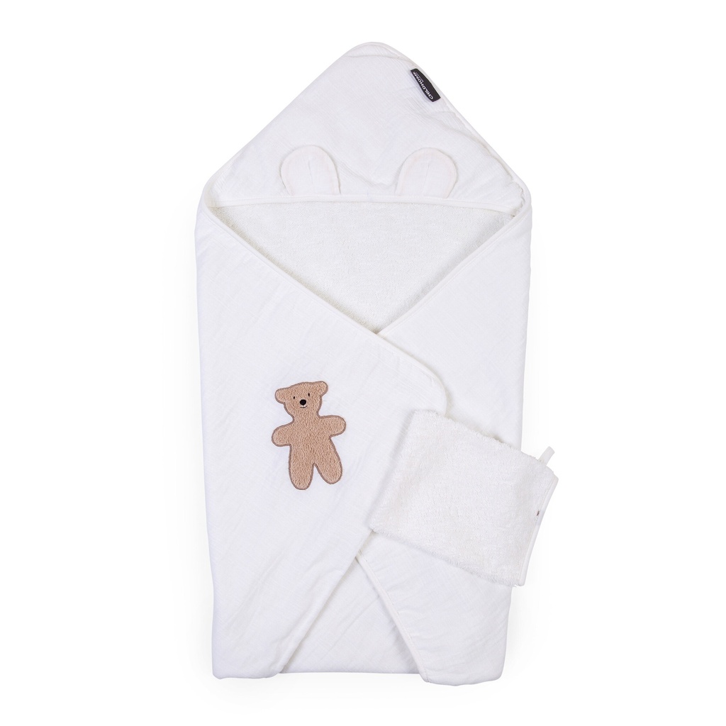 Childhome | Badcape Teddy bruin/ecru