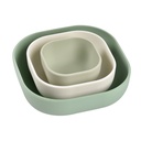 EETSET, sage green/cotton/misty green, uni, siliconen, set van 3 kommen: inhoud 150 ml/340 ml/580 ml