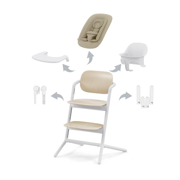 Cybex | Eetstoel Lemo 4 in 1 Sand White