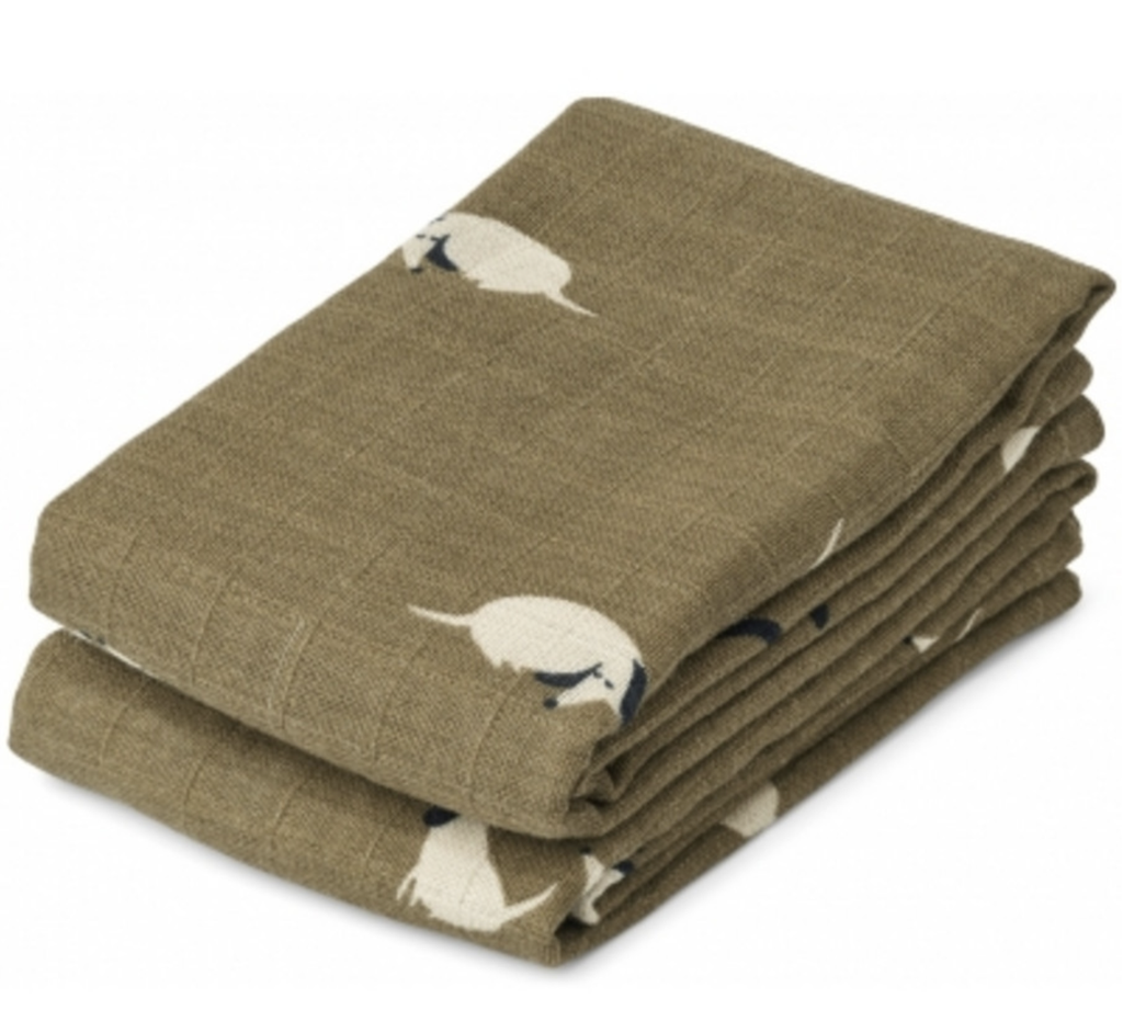 TETRA DOEK, 65x65, Lewis 2 Pack, Dog, oat mix, bruin, honden, deken/ wikkeldeken, 2 st, Drop 3 2022