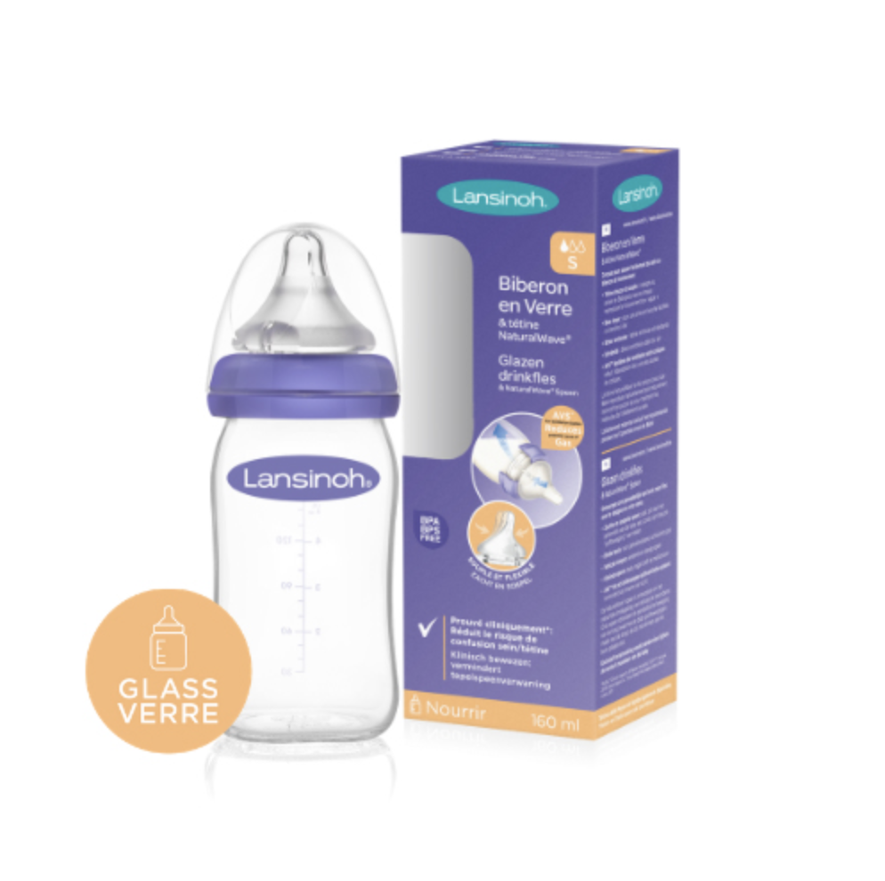 Lansinoh | Breedhalsfles NaturalWave Borosilicaatglas 160 ml