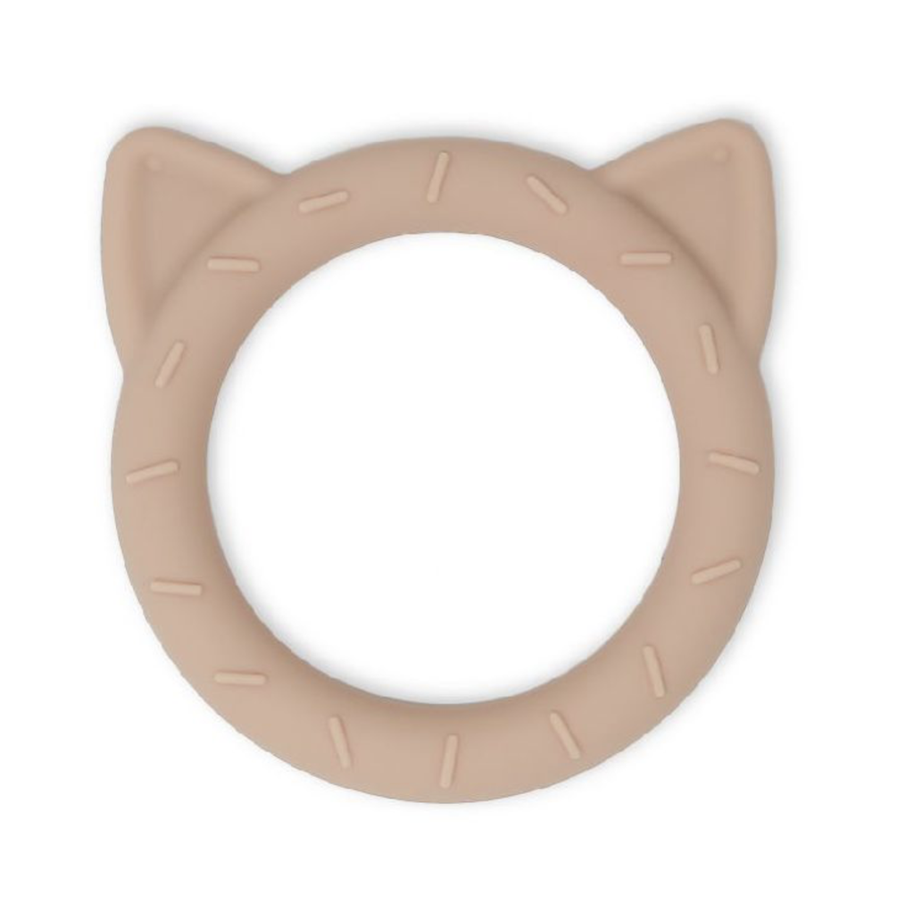 Mushie | Bijtring Teether Cat Siliconen Blush +0M