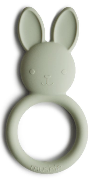 BIJTRING, Teether bunny, sage, groen, uni, siliconen, vanaf 0 maand