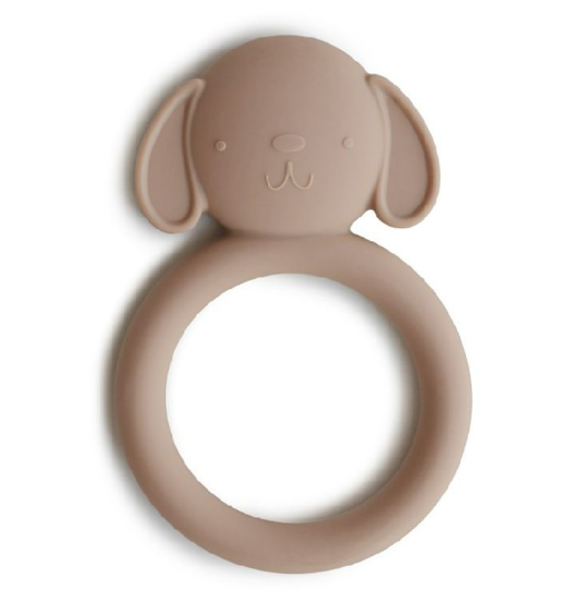 Mushie | Bijtring Siliconen Teether Dog Natural