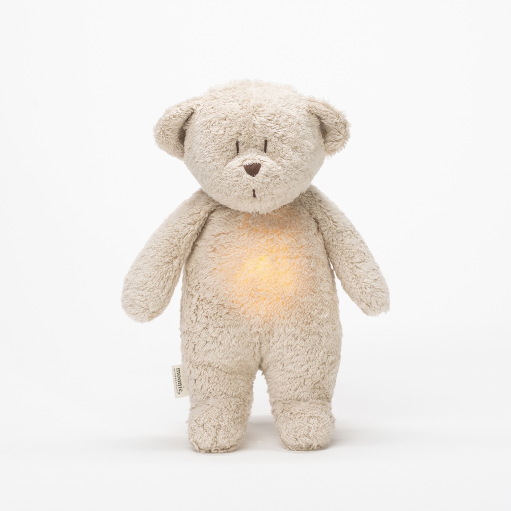 Moonie | Slaapknuffel The Humming Bear Organic sand natur 28cm